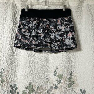 lululemon Floral Black and Pink Women's Skirt/skort.  Size 6